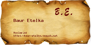 Baur Etelka névjegykártya