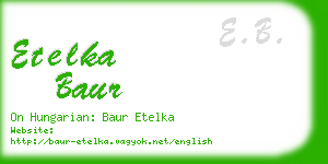 etelka baur business card